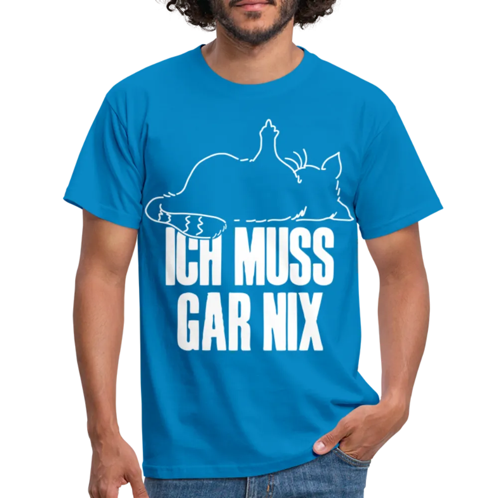 Faule Katze Stinkefinger Ich Muss Gar Nix Lustiges Witziges Mnner T-Shirt