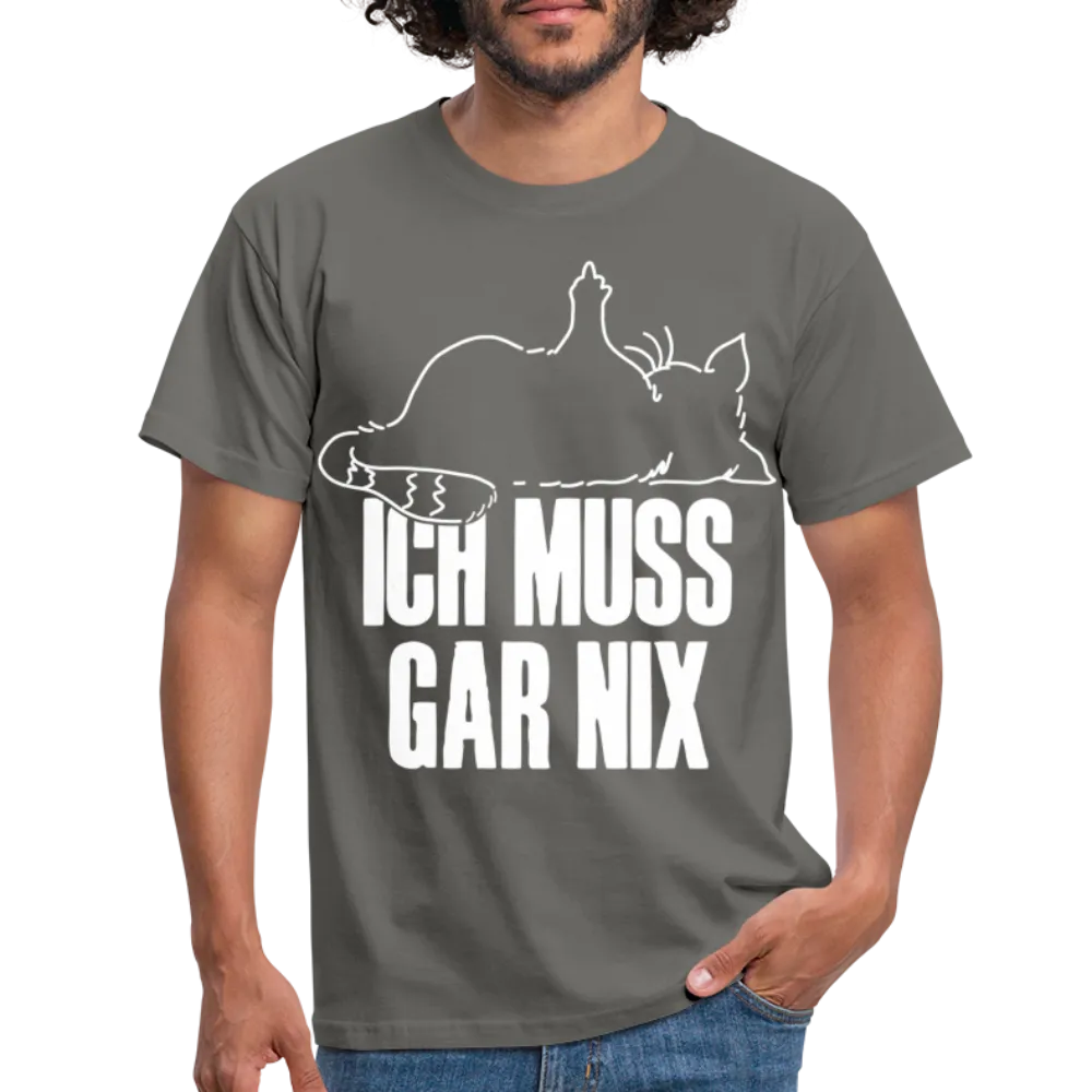 Faule Katze Stinkefinger Ich Muss Gar Nix Lustiges Witziges Mnner T-Shirt