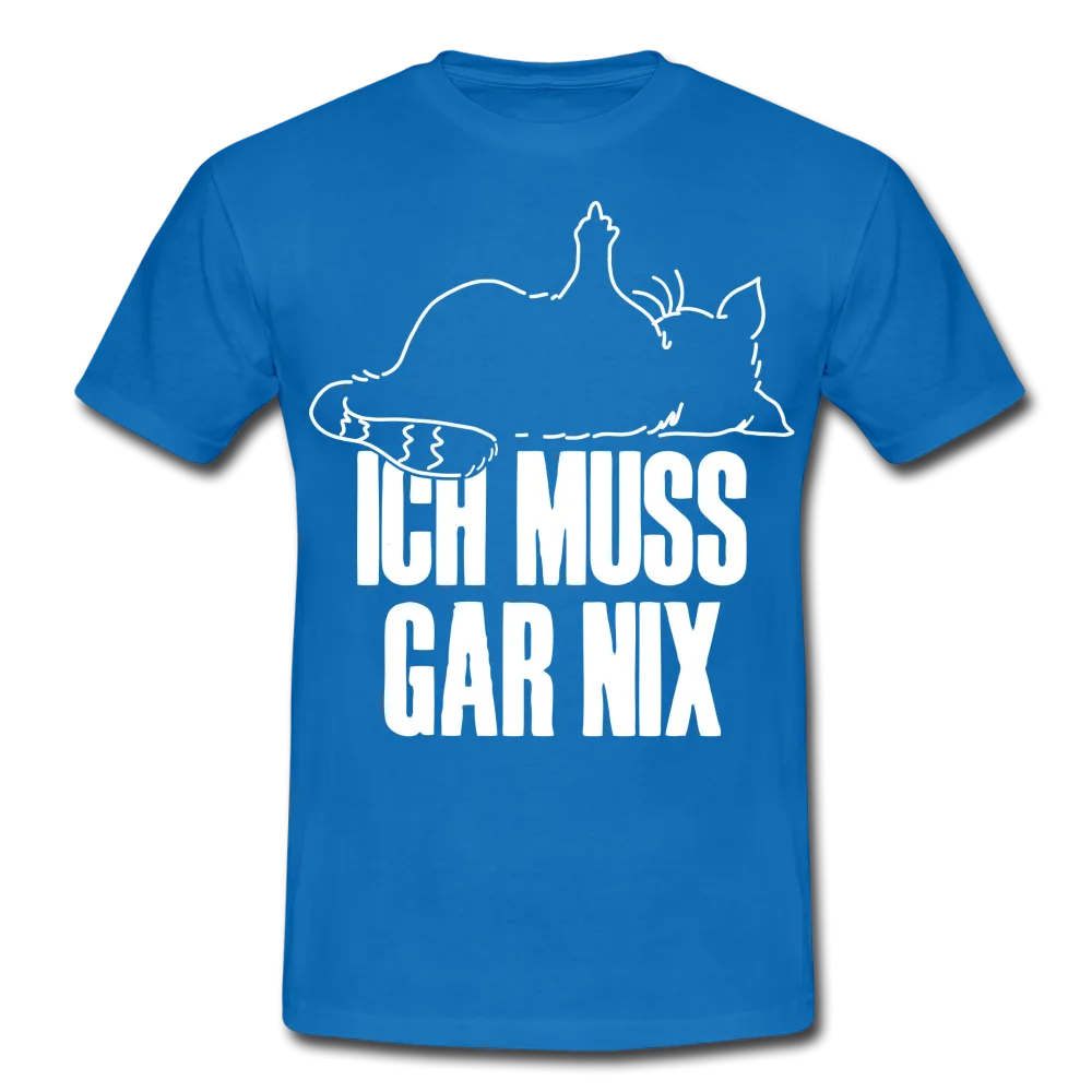 Faule Katze Stinkefinger Ich Muss Gar Nix Lustiges Witziges Mnner T-Shirt