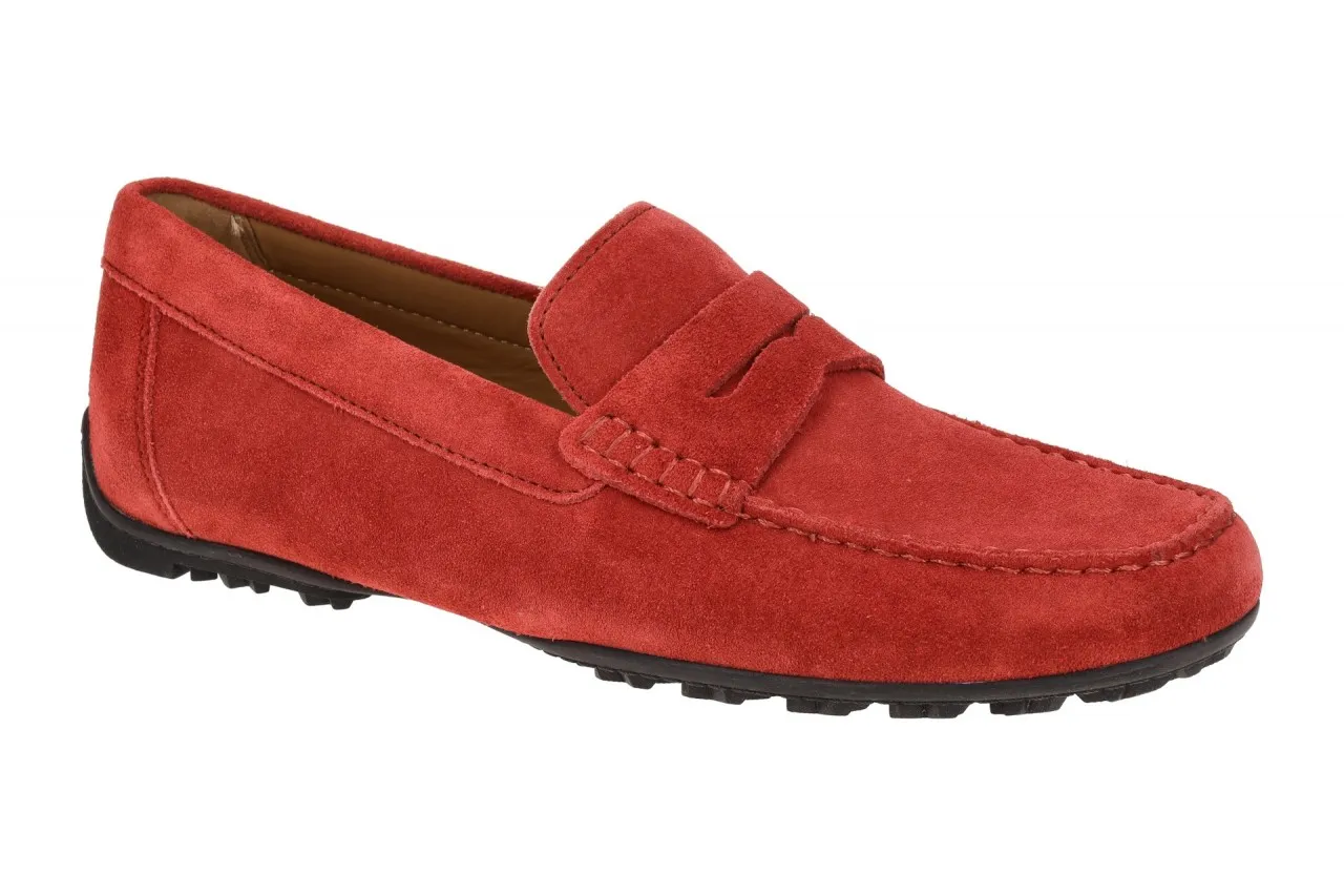 Geox Kosmopolis Mokassin Schuhe rot Velour U35CFB