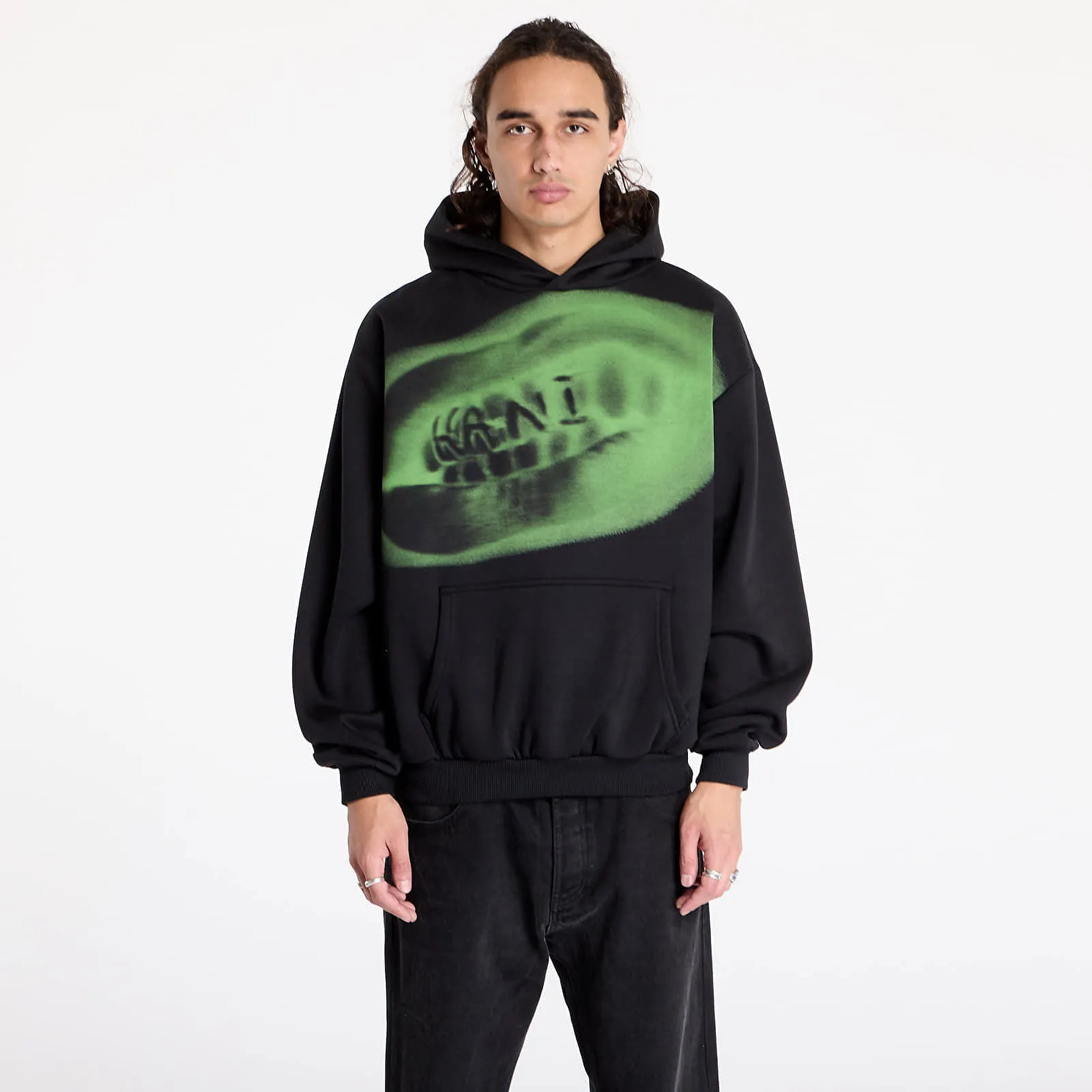 Sweatshirt Karl Kani Sweatshirt Retro Kani Grillz OS Hoodie Black/ Green S 60210108